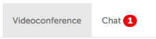 Chat tab with red number "1" on it, to indicate unread messages