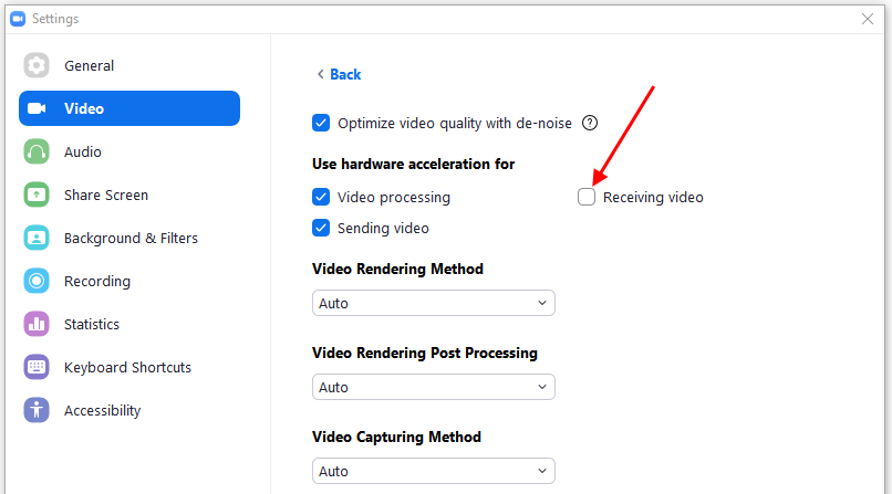 Arrow pointing at unchecked box