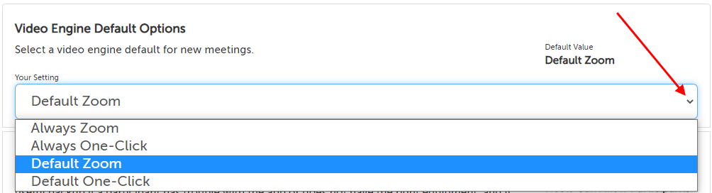 Arrow pointing at selection change